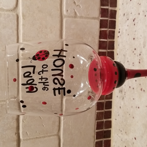Ladybug "Lady of the House" Stemmed Glass - Picture 4 of 6